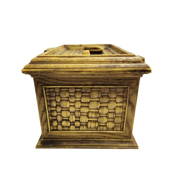 Lerner Plastic Basket Weave Plastic Hinged Sewing Storage Box Greenish Yellow - Picture 5 of 9